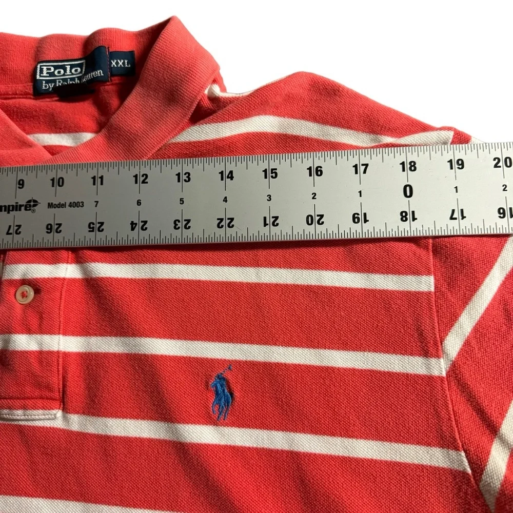 Polo Ralph Lauren men’s XXL coral/white striped‎ shirt